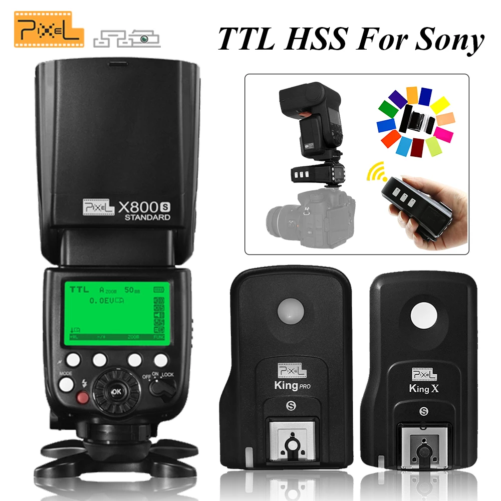 Pixel X800S Стандартный беспроводной HSS TTL светодиодная вспышка Speedlite + King Pro 2 4G набор