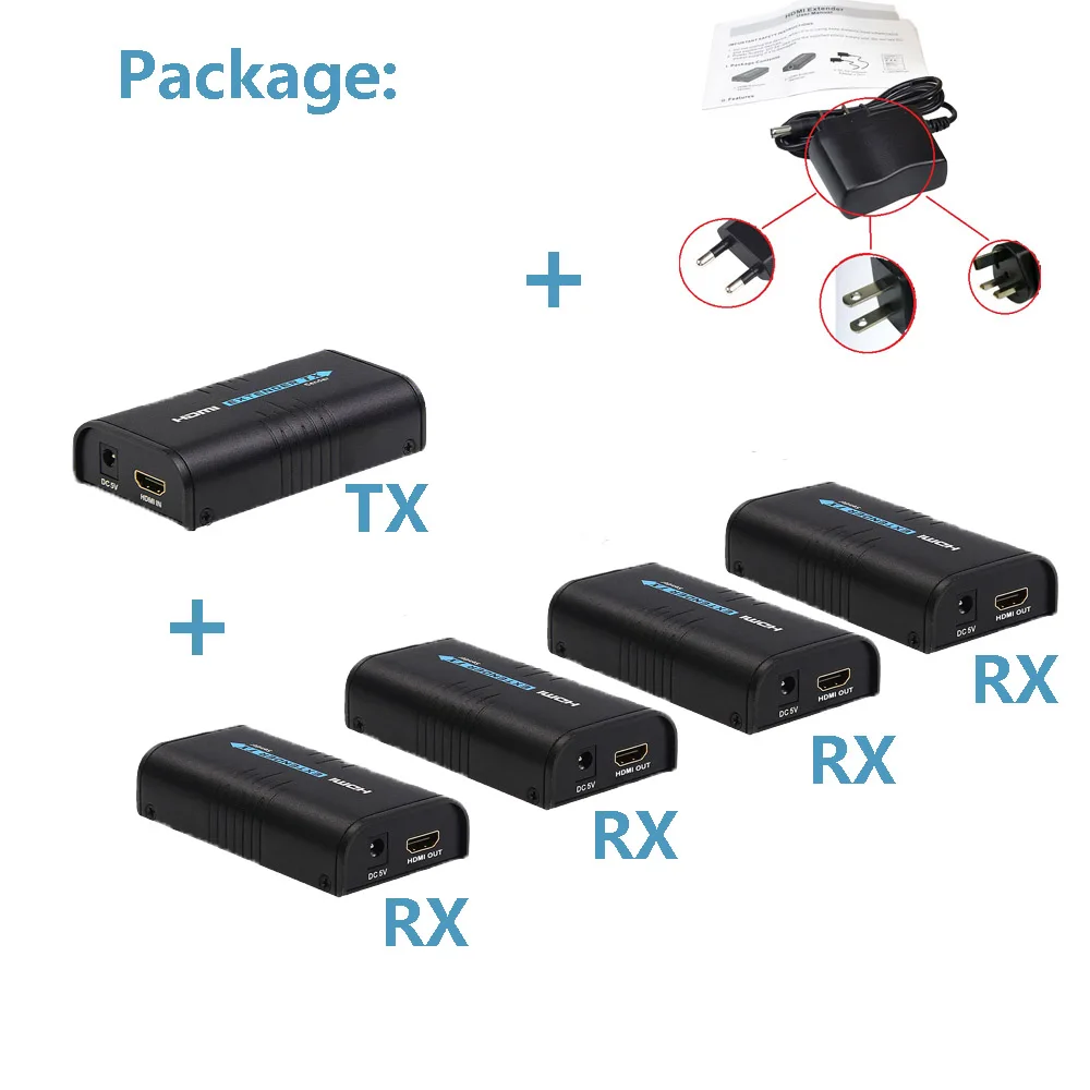 HDMI сплиттер 1x4 1080P HDMI удлинитель 1 TX до 4 RX по сети RJ45 Cat5e/6 LAN TCP IP Ethernet сплиттер удлинитель HDMI для Xbox