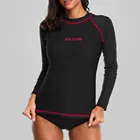 Прямая поставка, плавательные рубашки с защитой от ультрафиолета, длинные женские купальники, женская одежда для серфинга, черная пляжная одежда 2020
