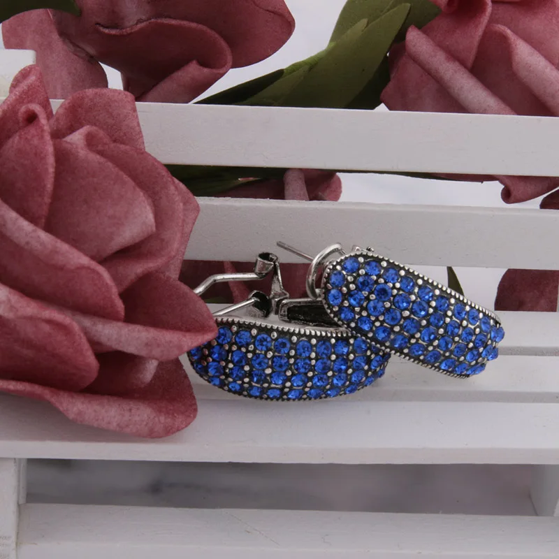 Серьги стразы NeeFu WoFu большие брендовые серьги из цинкового сплава рождественские