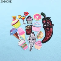 zotone food lips wine glasses patches for clothing iron on cheap embroidered patch clothes stickers diy sewing sequin applique