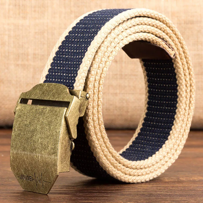 Quality Unisex canvas belt retro high quality Alloy Automtaic buckle men casual simle Men and Women cowboy pants | Аксессуары для