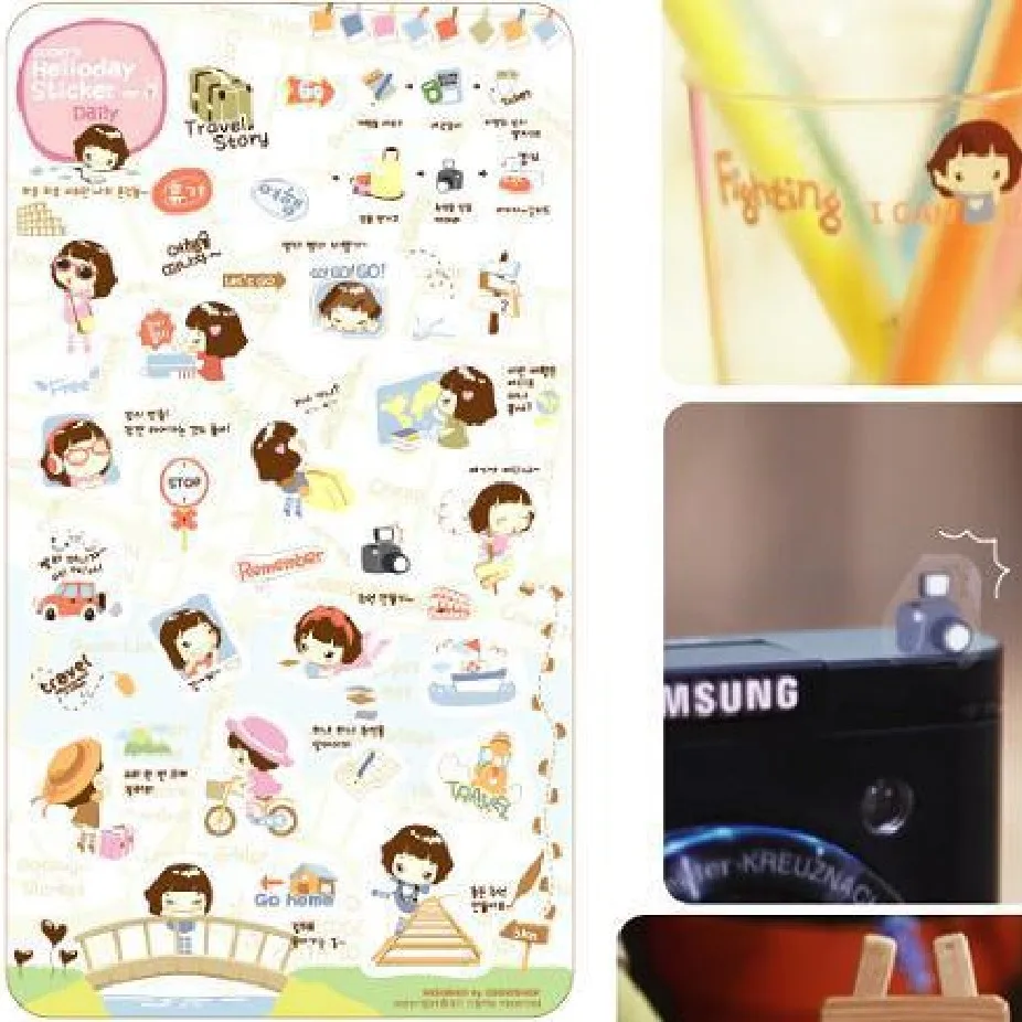 Helloday стикеры милые Kawaii Девушка дневник ПВХ выражение наклейки 10 шт. пакет