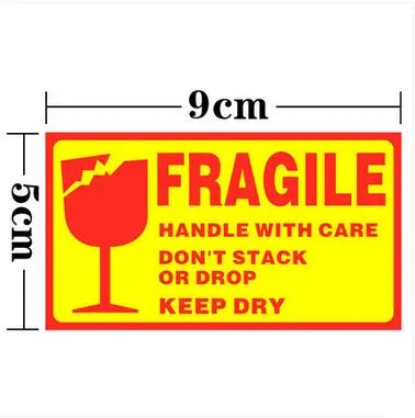 

1000pcs FRAGILE HANDLE WITH CARE9x5cm Self-adhesive Shipping Label Sticker