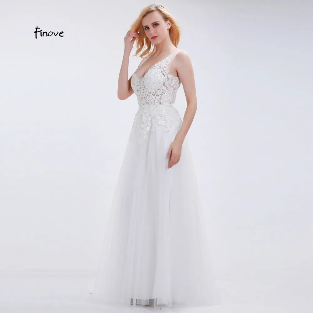 2017 Illusion Wedding Dresses Luxury Vantage Backless Tulle V-neck Lace Applique Beaded Liz Martinez Bridal Gown Robe de Mariage | Свадьбы и