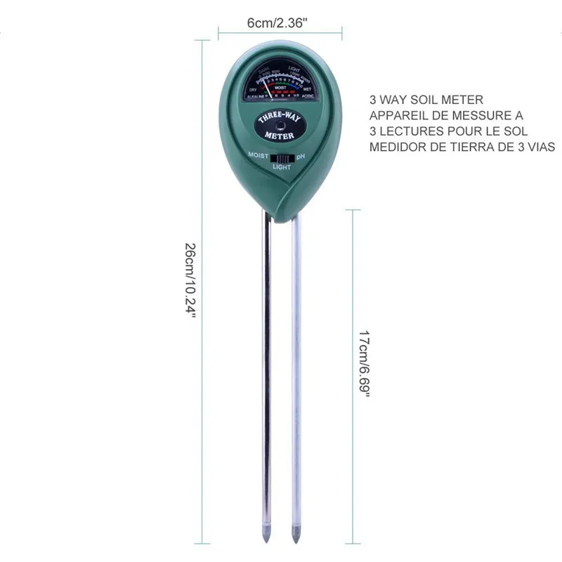 3-in-1 Soil Moisture Meter Light and PH acidity Tester Plant Indoor Outdoor Sensor Care Hygr | Автомобили и мотоциклы
