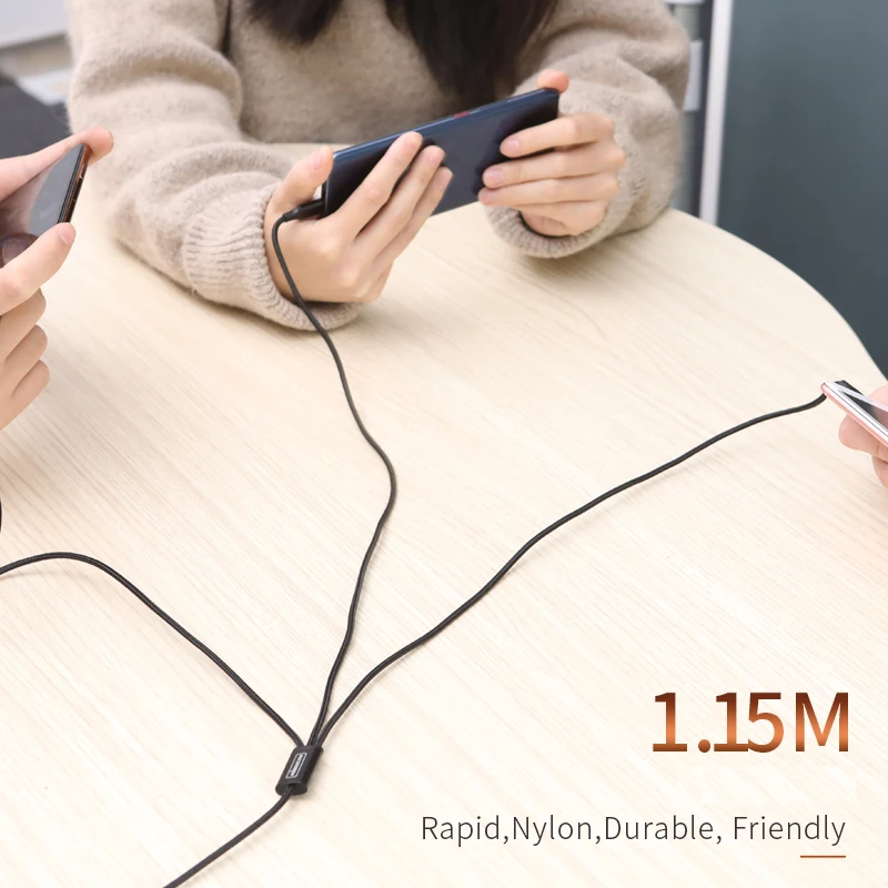 Кабель Nillkin usb 3 в 1 Micro + Type C для iPhone Xiaomi 9 Redmi note 7 Pro Huawei P30 Mate 20 зарядки Samsung|Кабели