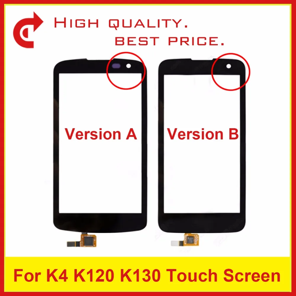 Высококачественный 4 5 &quotдля LG K4 K120 K120E K121 K130 K130E дигитайзер внешнее стекло