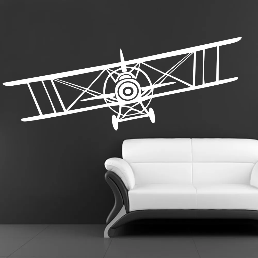 Огромный bi плоскости виниловые наклейки на стены Стикеры Винтаж