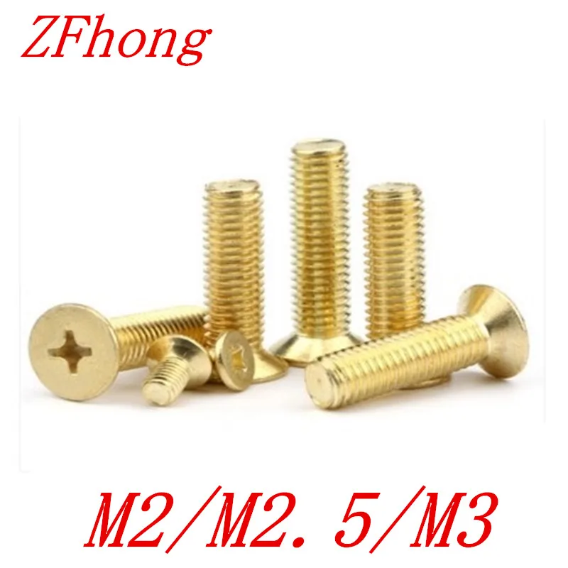 

1000pcs M2 M2.5 M3*4/5/6/8/10/12/16/20 Brass cross recessed phillips flat countersunk head machine screws