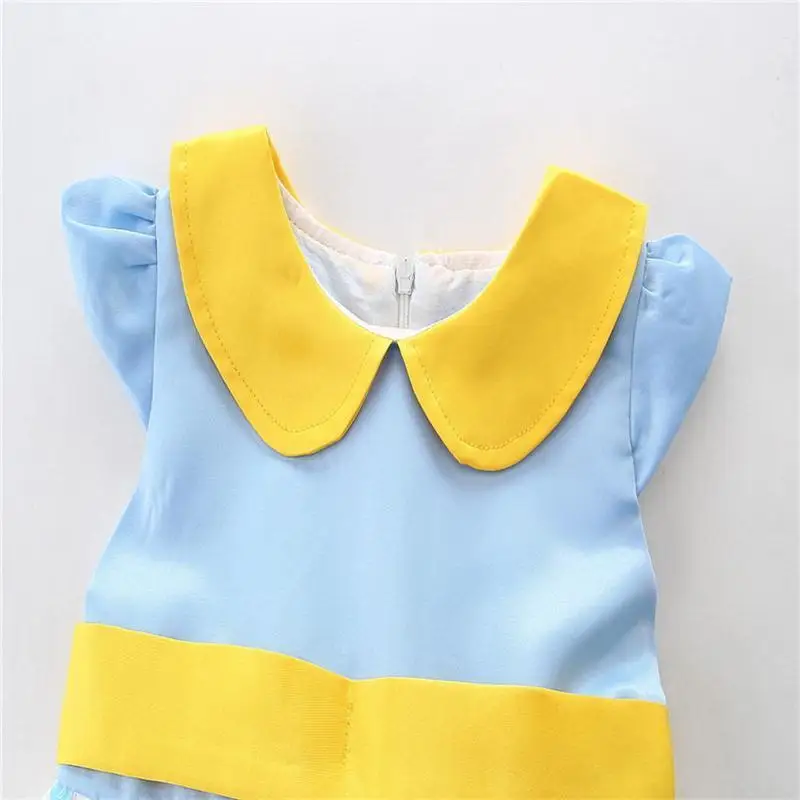 2018 Baby Girls Princess Dress Kids Yellow Collar Party Wedding Pageant Tulle Tutu Blue fire balloon Summer Cute Dresses | Детская