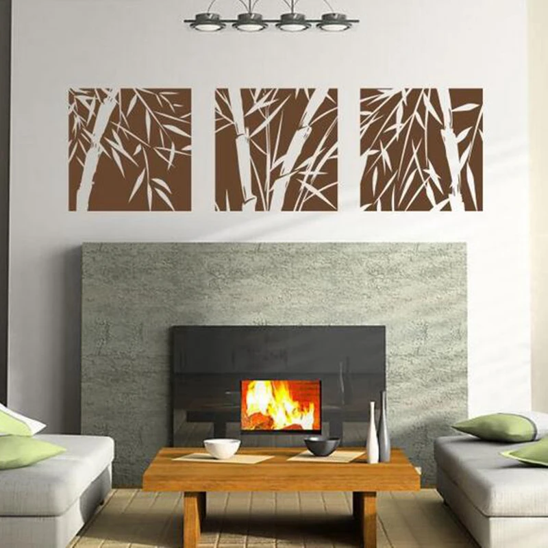 Бамбуковые трипти настенные виниловые наклейки на стену традиционный диван/фон