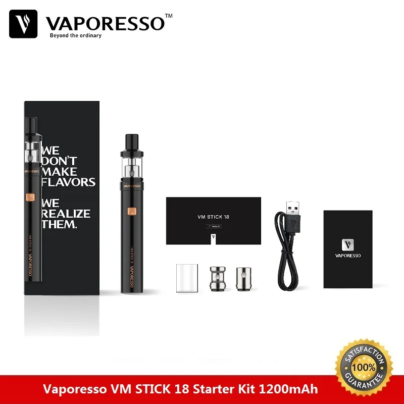 Vaporesso VM STICK 18 Starter Kit аккумулятор 1200 мАч с 2 мл Vape Tank EUC CCELL Coil Mesh Core электронная