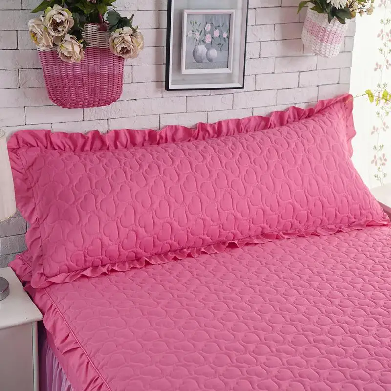 as picture JaneYU Couple Thickened Double Pillow Cover Cotton Pillow Cover, 1.2m 1.5m Long Pillow Cover 1.8m Pillow Cover - Цвет: as picture