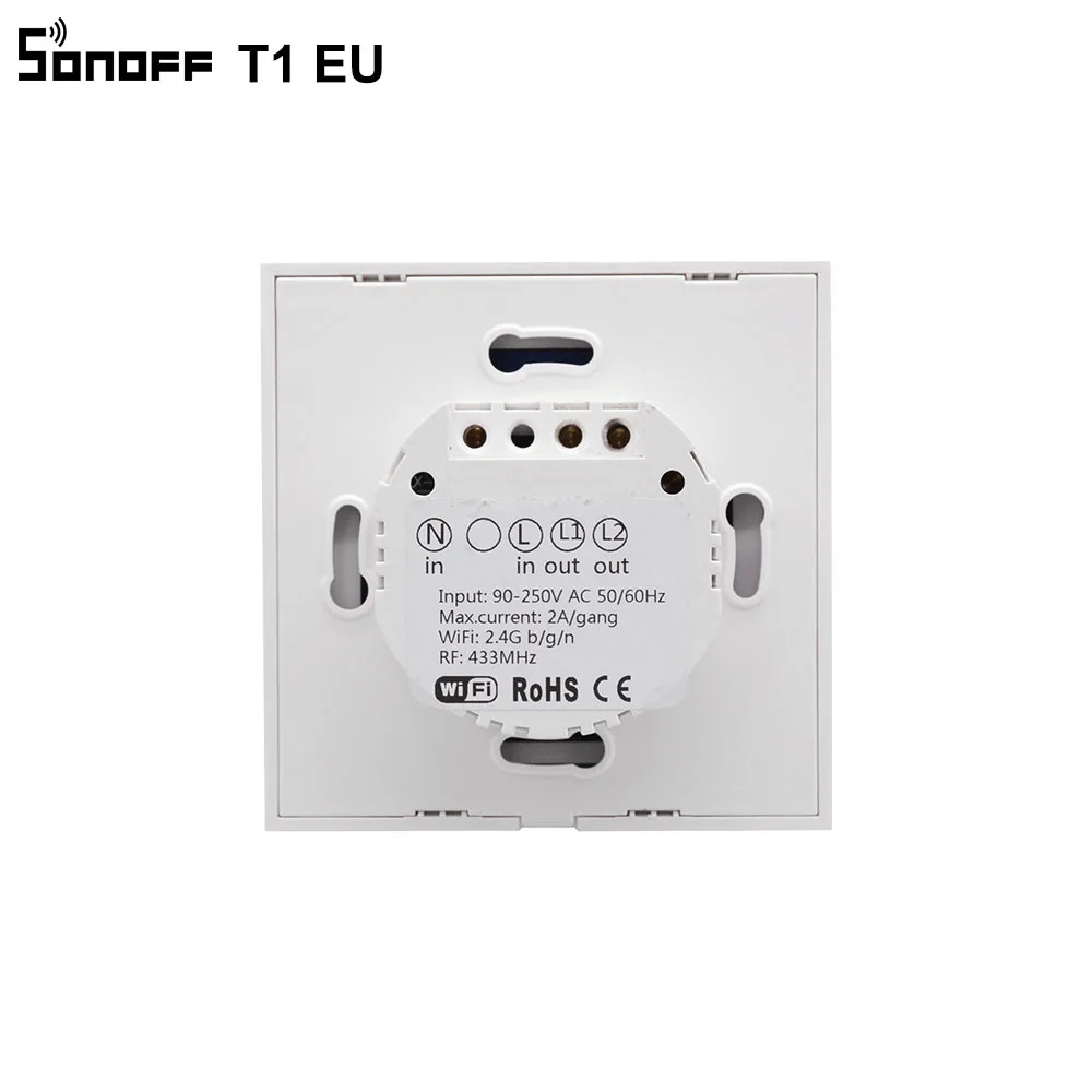 Sonoff T1 ЕС умный Wifi настенный сенсорный выключатель света 1 банда 2 банды