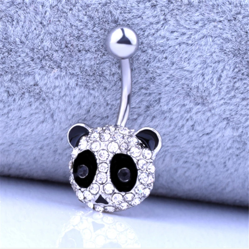 Кольцо из хирургической стали для пирсинга пупка с кристаллами|navel piercing jewelry|piercing