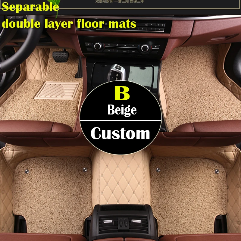 Двухслойные автомобильные коврики на заказ для Cadillac SLS ATSL CTS XTS SRX CT6 ATS Escalade