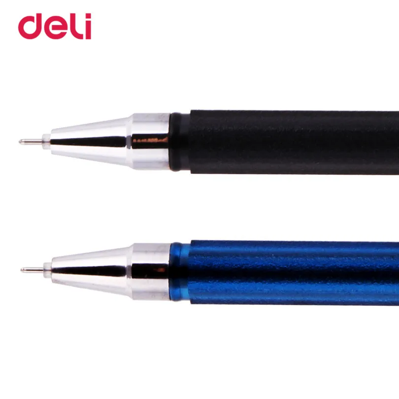 Deli A015 12 шт Канцелярские гелевые ручки ручка для офисов и школ 2 типа черный стакан для чернильных ручек магазин 0,38 мм гелевые чернила письменная ручка
