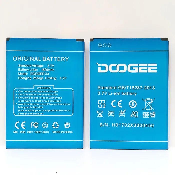 Замена батарейки Doogee x3 100% оригинал высокое качество 1800 мАч резервная батарея для
