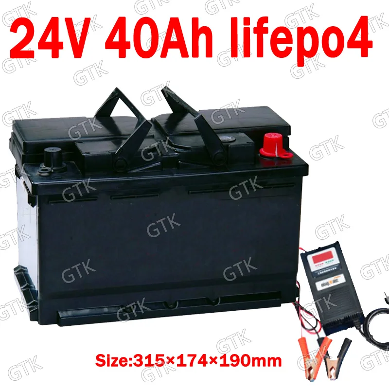 GTK литиевая 24V 40Ah LifePo4 батарея глубокого цикла для 1200W golf cart лодка резервного