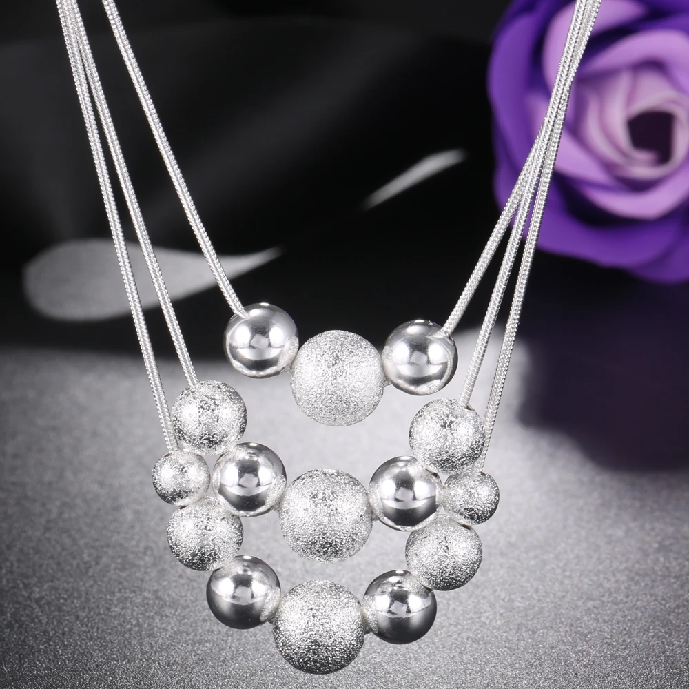 Женское колье из серебра 925 пробы с маленьким шариком | Украшения и аксессуары