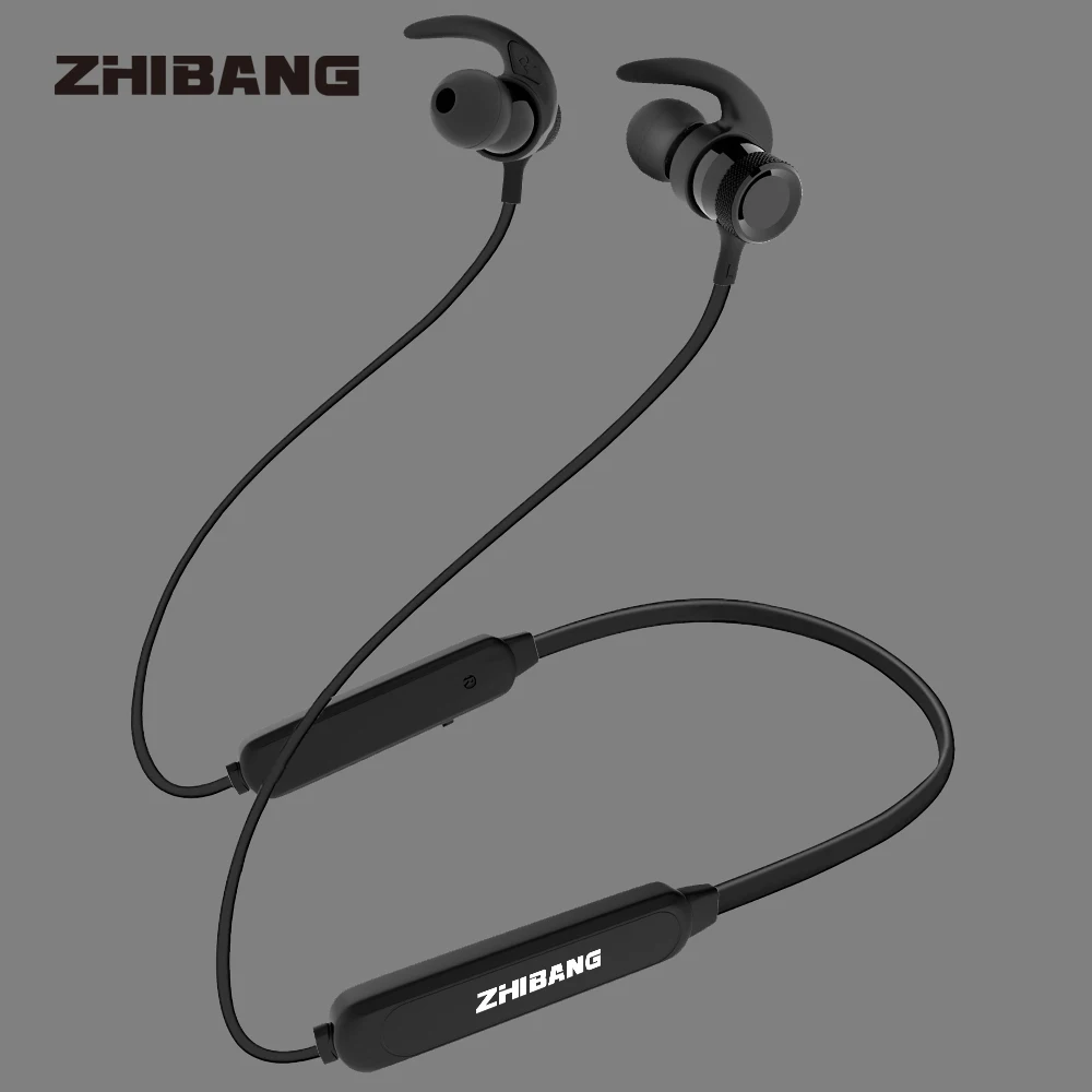 ZHIBANG беспроводные Bluetooth-наушники SweatProof с металлическим ободом  спортивная черная