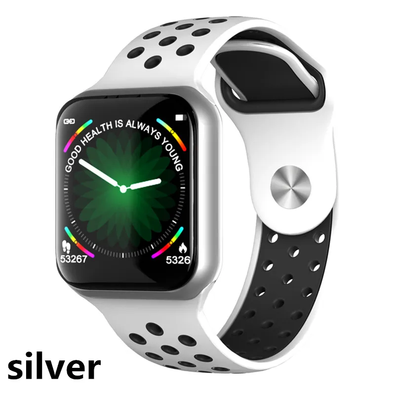 silver F8 Смарт-часы Мужские Женские Модные Смарт-часы фитнес-трекер пульсометр кровяное давление мониторинг кислорода в крови IP67 водонепроницаемый - Цвет: silver