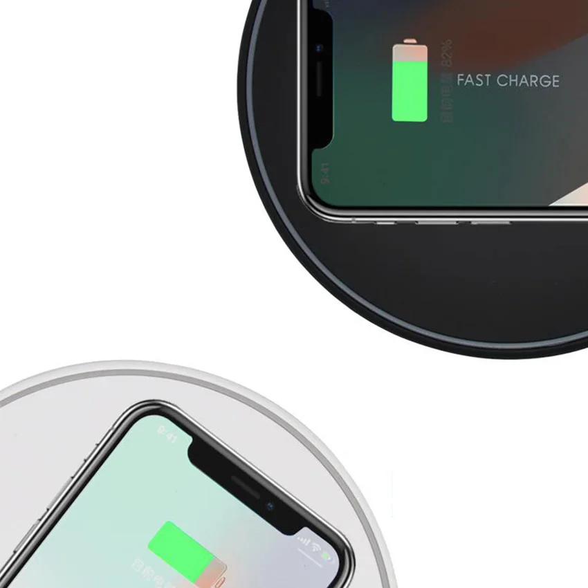Быстрое беспроводное офисное зарядное устройство Qi 10 Вт для iPhone XS 8 ультратонкое