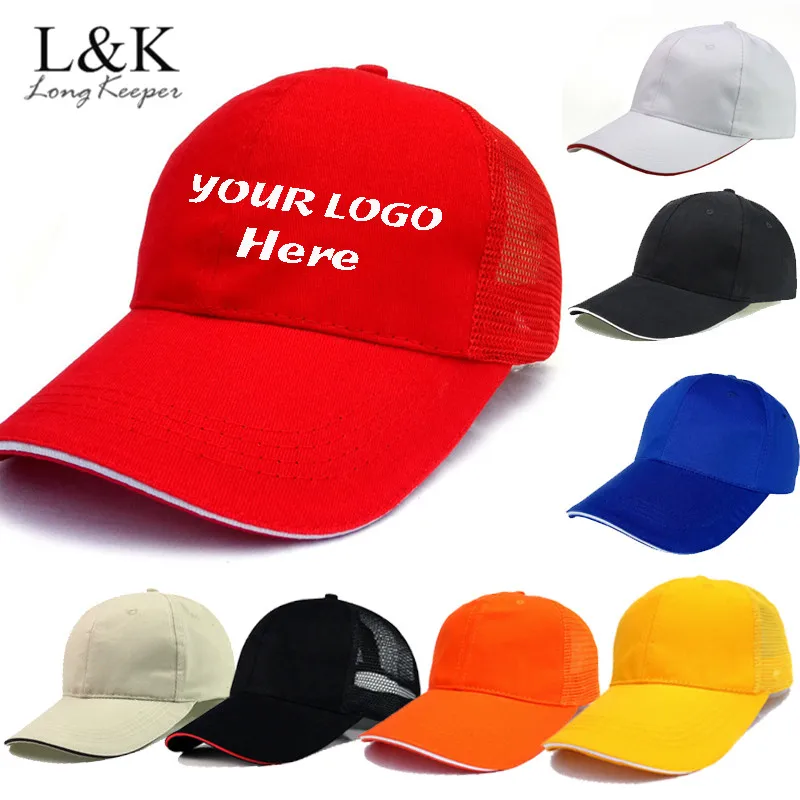 

Long Keeper Wholesale Flat Brim Cap Blank Baseball Hats for Men Women Print LOGO Custom Hip Hop Adult Casual Gift Hats 20pcs/lot