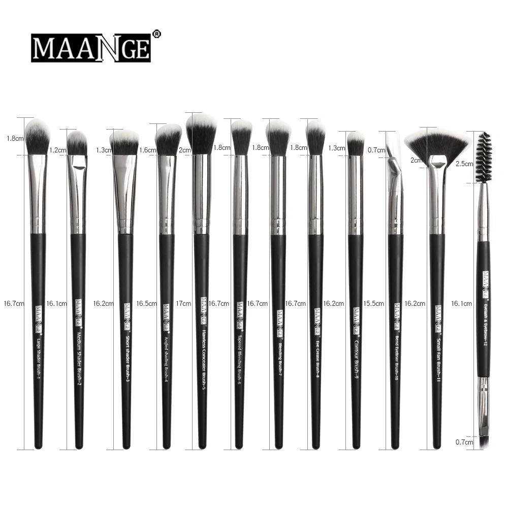 

MAANGE 12/18Pcs Makeup Brushes Set Multifunctional Brush set Powder Eyeshadow Make Up Brush With PU Leather Case Beauty Tool Kit