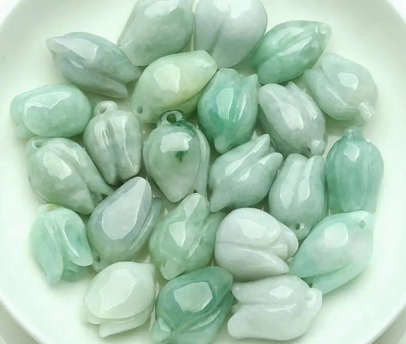 Wholesale Chinese Natural Green Jade Jadeite Flower Loose Bead free shipping | Украшения и аксессуары
