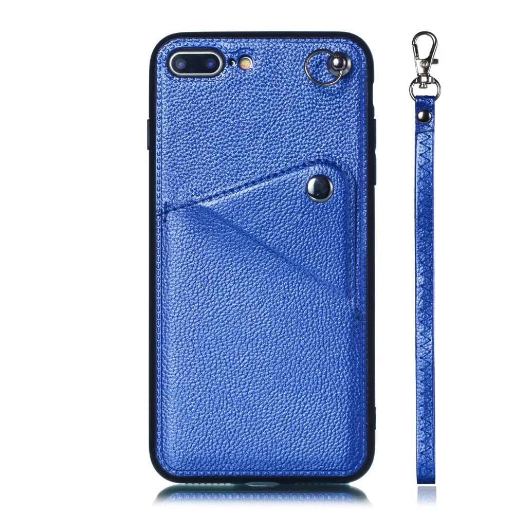 Icool Роскошный кожаный PU для iPhone 7 8 плюс задняя крышка Защитная Поддержка карт