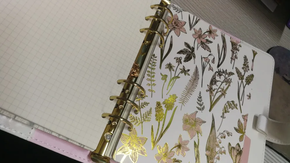 Блокнот dokibook планировщик A5 A6 разделители 5 листов для художественного оформления ногтей, ручная работа золотые бегунки для Винтаж цветы горячая распродажа