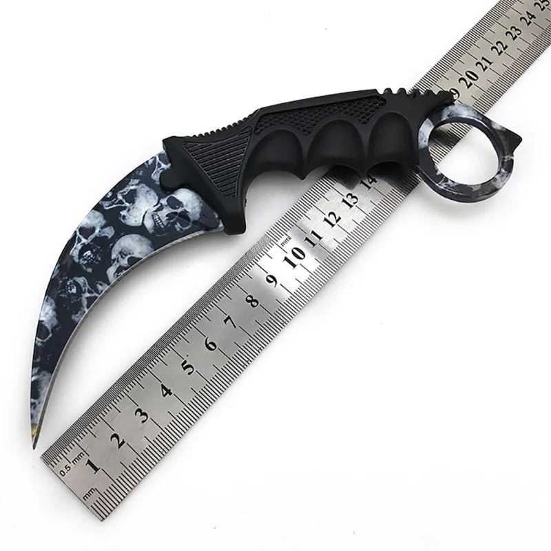 Skeleton Blade Нож Karambit CS GO с фиксированным лезвием, никогда не выцветает, контр страйк, бои, коготь, ножи для выживания, кемпинга, EDC, косплей, инструменты - Цвет: Skeleton Blade