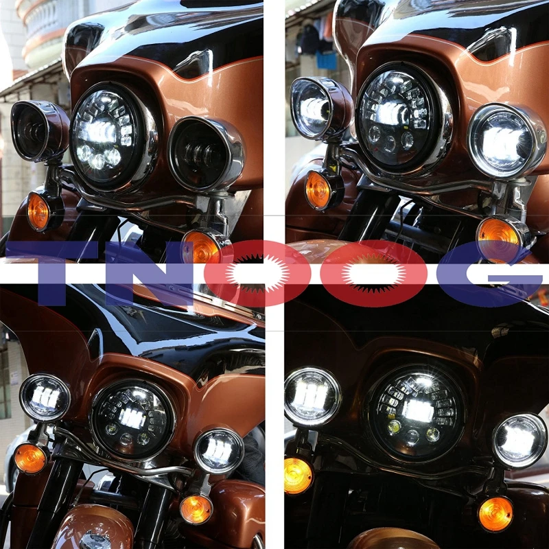 

TNOOG NEW 7" LED Projection Headlamp 7 inch Led Headlight High Low Beam For Motorcycle