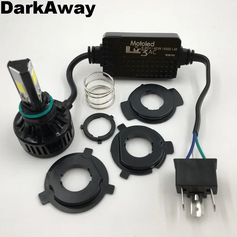 Светодиодный фонарь DarkAway для мотоцикла H4 40 Вт 4000Lm HS1 PH7 PH8 BA20D H6 передний