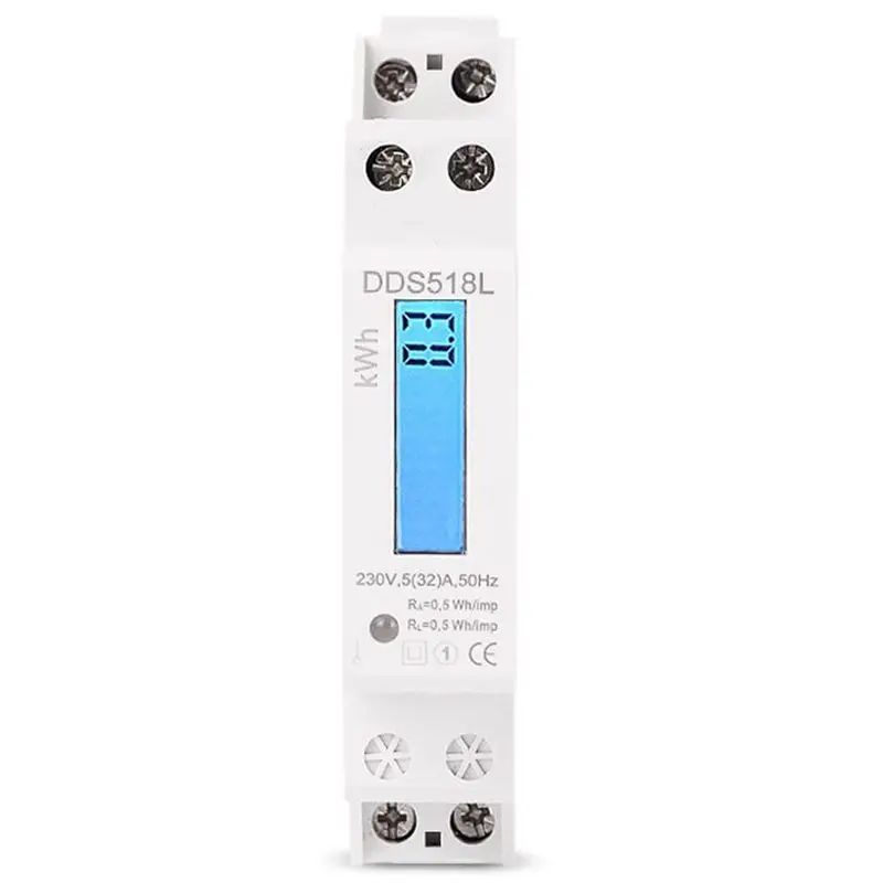 Single Phase LCD Backlit Wattmeter Power Consumption Watt Energy Meter kWh AC 5-32A 230V 50Hz 110V 60Hz Electric Din Rail Moun |