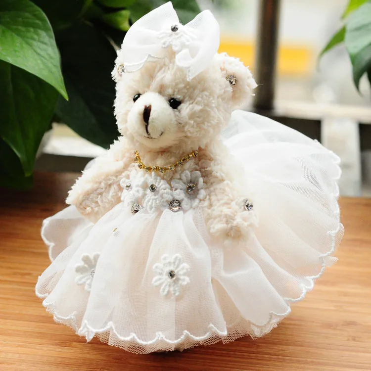 1 шт. бутиковый плюшевый мишка 15 см с жемчужным бархатным медвежонком и кружевом