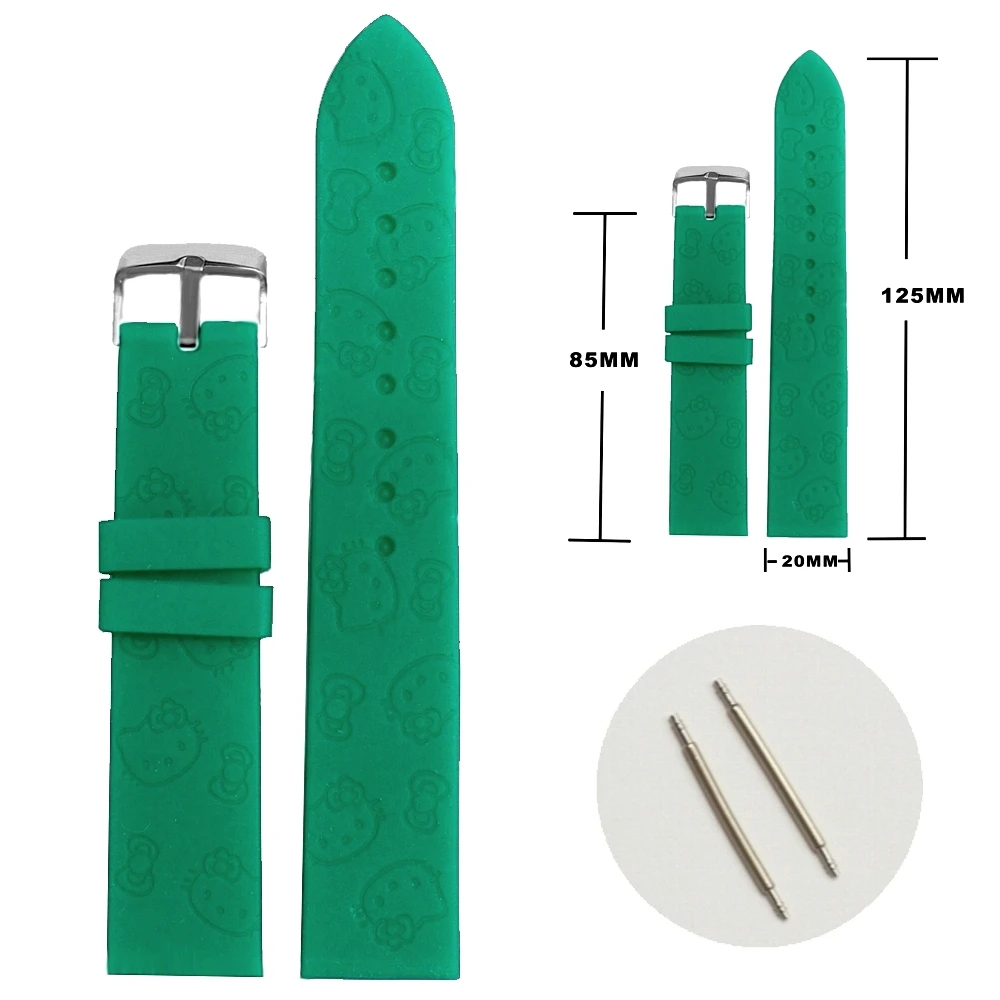 20 мм океана синий цвет мультфильм Кот силиконовые желе резиновые женские Девушки