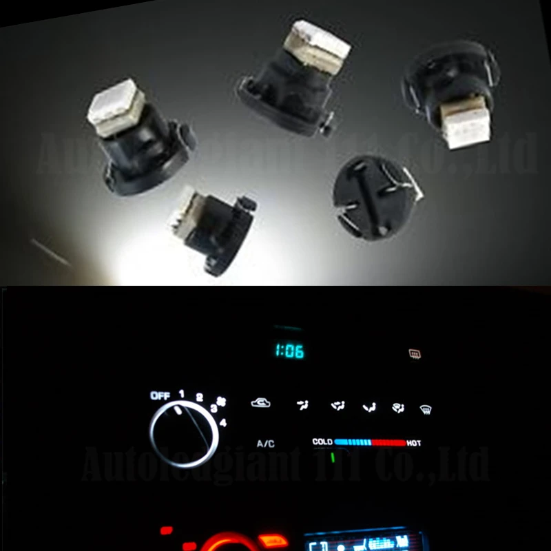 WLJH 10x Neo клиновидный T5 лампа T4.7 5050 SMD светодиодный Даш A/C климат контроль