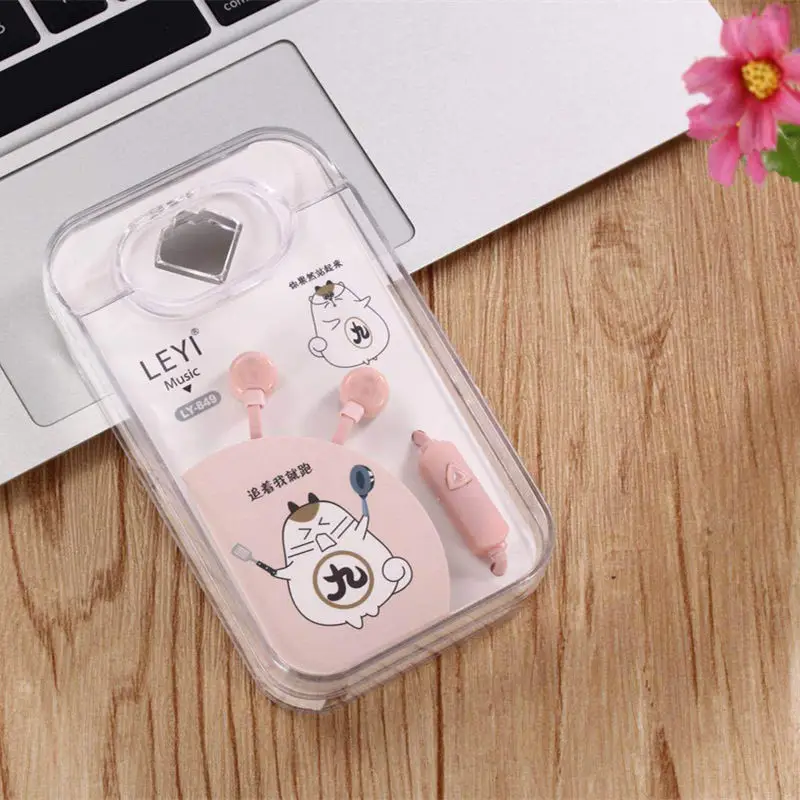 Наушники с милыми животными 3 5 мм для iPhone Samsung Xiaomi MP3 микрофоном наушники вкладыши