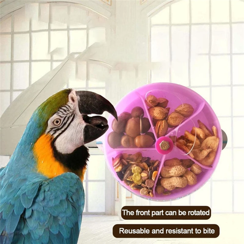 New1pcs Pet кормления мяч для птицы кормушка попугаев с колесный механизм клетка