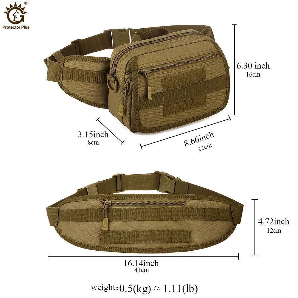 Tactical Molle Waist Bags Nylon Military Waterproof Shoulder Messenger Bag Camouflage Travel Equipment Tactical Belt Bag