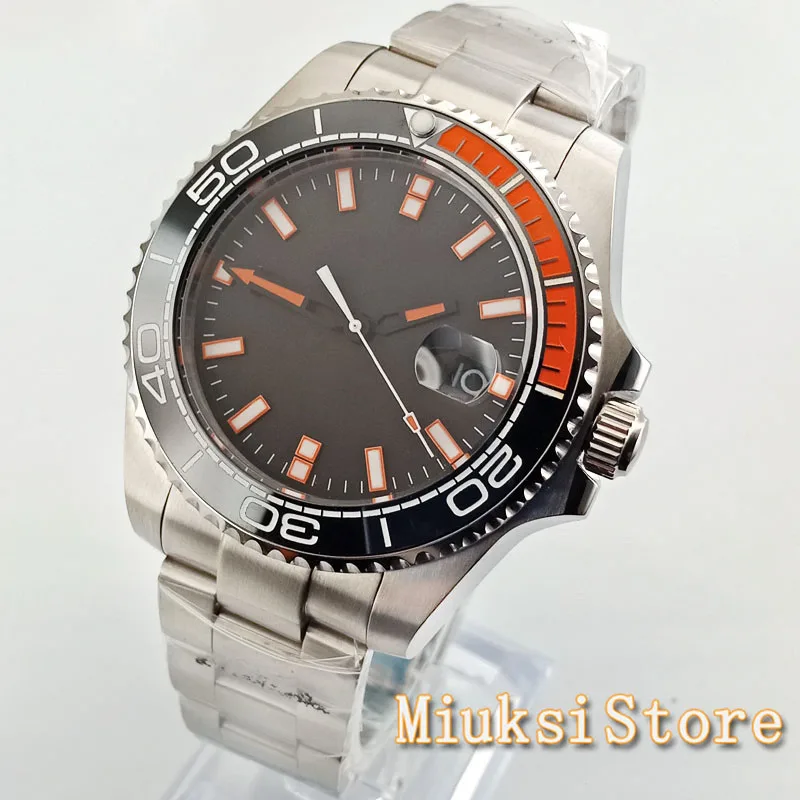 Bliger 43mm automatic men's luxury mechanical watch date window waterproof Sapphire glass stainless steel bracelet Gift | Наручные