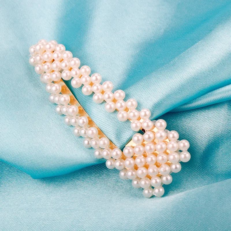 Женская заколка для волос с жемчугом элегантная Заколка пряжка в Корейском стиле