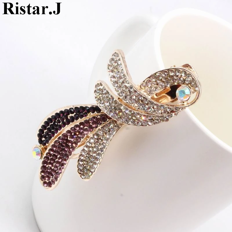 Элегантные фиолетовые заколки для волос со стразами модные украшения девочек