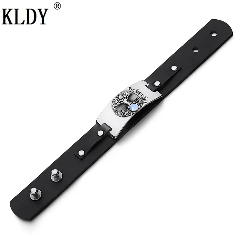 KLDY пара кожаных браслетов мужские браслеты из нержавеющей стали кошечки Древо