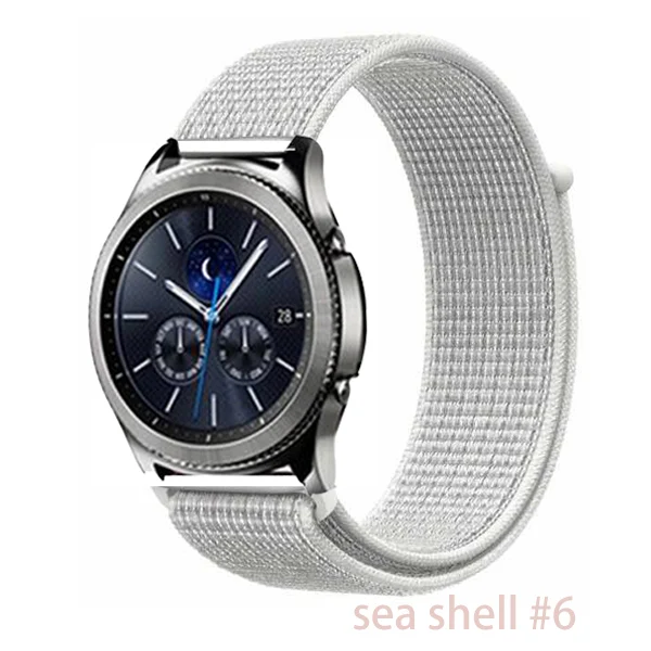 sea shell 6 Gear S3 для samsung galaxy watch 46 мм 42 мм S 3 Frontier нейлон amazfit gtr 47 мм huawei watch gt ремешок 20 мм часы браслет ремешок 22 мм для часов - Цвет ремешка: sea shell 6