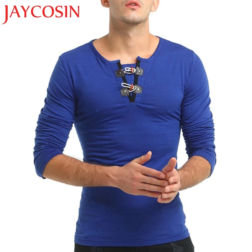 JAYCOSIN 2018 Мужская Осенняя однотонная кофта с длинным рукавом пуговица для пуловера