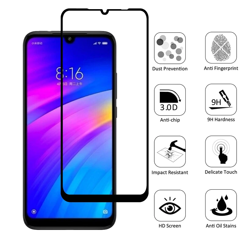 Защитное стекло закаленное для Xiaomi Redmi 7 1-2 шт. | Мобильные телефоны и аксессуары